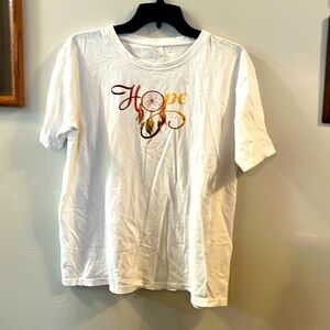 White Short Sleeve Tee with Minimalist Design